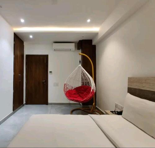 Ένα ή περισσότερα κρεβάτια σε δωμάτιο στο Hotel blue shine