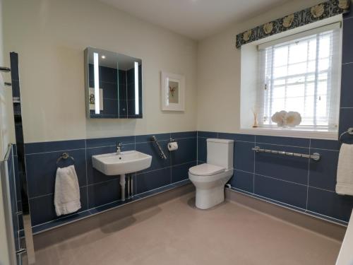 a bathroom with a toilet and a sink at Royal Artillery Cottage - Culzean Castle in Maybole