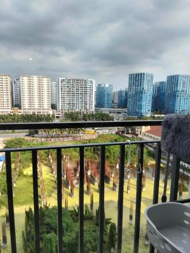 a view of a city from a balcony at Shore2 tower2 in Manila