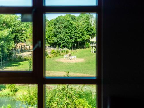 a view of a field from a window at Chessington Resort Hotel in Chessington