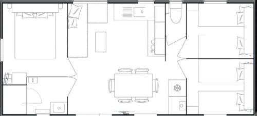 a floor plan of a house at Camping 3 étoiles - Piscine - ccaihff in Saint-Georges-de-Didonne