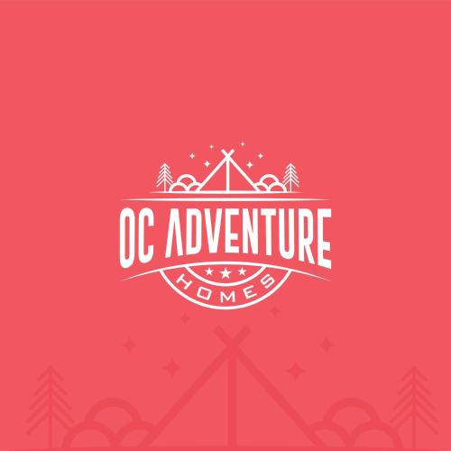 un logotipo de casa de aventuras rojo en un fondo rojo en Disneyland Oasis - Heated Pool, Arcade, theater, en Cypress