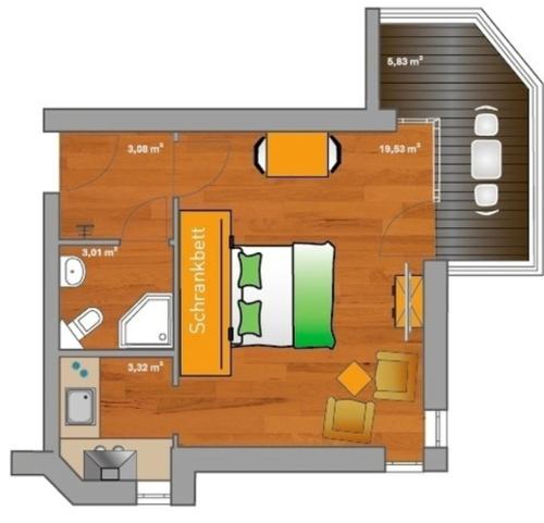 Plantegning af ancora Marina Haus 2 Nr 04, Typ 1