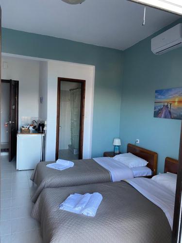 Cama o camas de una habitación en Sail inn Kalymnos