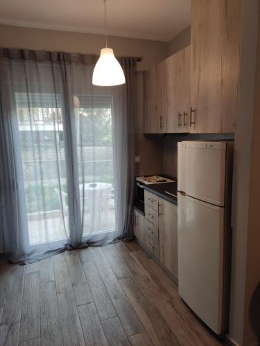 Η κουζίνα ή μικρή κουζίνα στο cozy seaside studio Konstantinidis