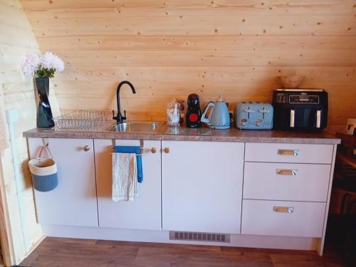 una cucina con lavandino e piano di lavoro di Luxury Studio Stunning Views - Milltown a Milltown