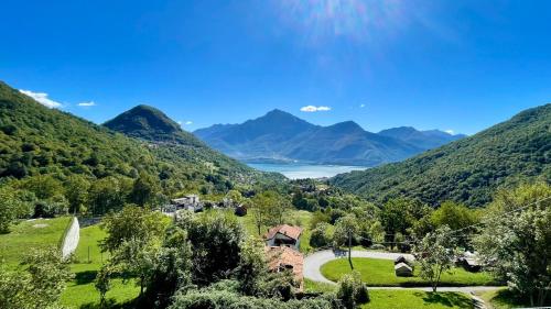 a view of a valley with mountains and a lake at Casa Viola - Near the beach in Domaso