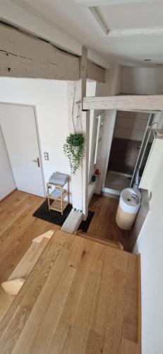 La salle de bains est pourvue de toilettes. dans l'établissement Les Arène Triplex Hyper Centre, à Bourges