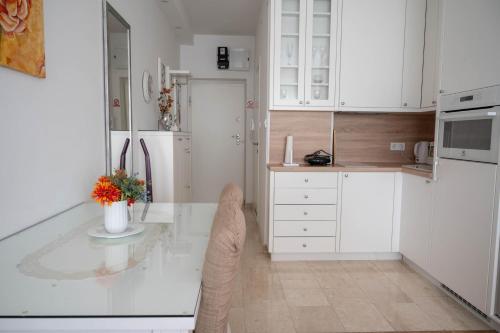 Kuchyň nebo kuchyňský kout v ubytování Apartments Zagreb West