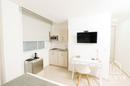 Kuchyň nebo kuchyňský kout v ubytování Hotel On By Zenya Host