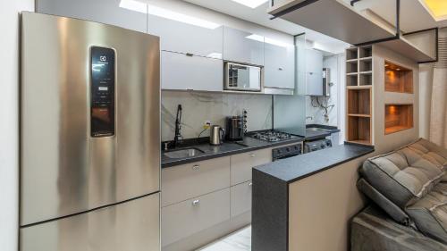 Кухня или мини-кухня в Apartamento moderno e bem localizado em Canoas!
