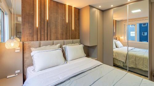 Postel nebo postele na pokoji v ubytování Apartamento moderno e bem localizado em Canoas!