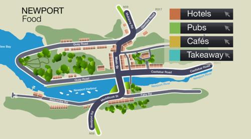a map of the proposed upgrade to the riverfront property at Beautiful renovated stone house for Dog friendly, Quayside location in Newport