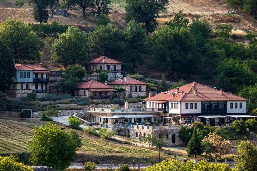 an aerial view of a home in a hill at Ktima Bellou in Ágios Dimítrios