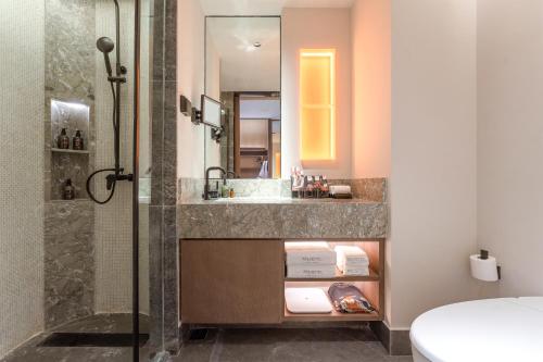 Koupelna v ubytování Mustel Arte Hotel Zhenlin Chengdu