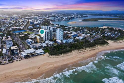 an aerial view of bondi beach in sydney at Sunshine Towers Boutique Apartments in Maroochydore