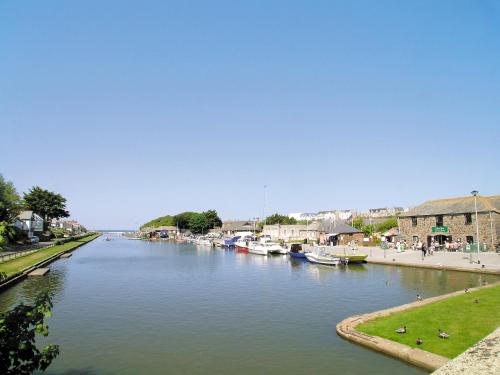 a view of a river with boats in it at Primrose Lodge - Uk13447 in Halwill