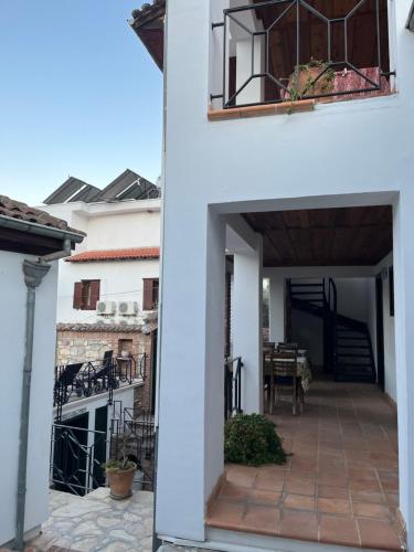 a view from the outside of a house with a patio at Akay Hotel in Selcuk