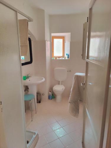 a bathroom with a toilet and a sink at Casa del Conte in Arto Centonara