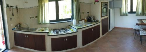 una cucina con un lavello e un piano di lavoro di Etna Evergreen Casa Vacanze a Piedimonte Etneo