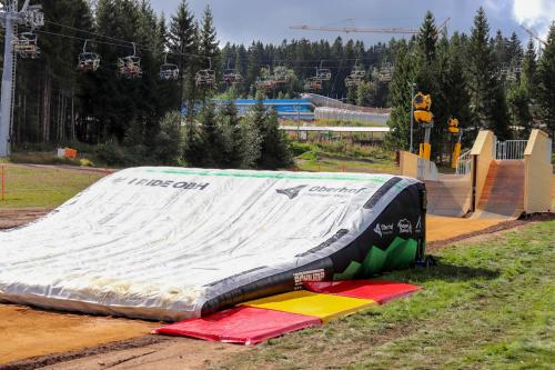 a skateboard ramp on the side of a skate park at Villa Silva - Oberhof in Oberhof