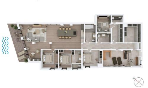 a floor plan of a house at Luxus Meerblick Strand & Sauna & Garten & Heimkino in Glowe