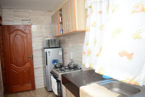 Kuchyň nebo kuchyňský kout v ubytování Echo Ridge cabins