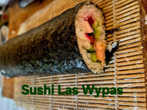 a close up of a sushi has at Noclegi "LAS WYPAS" Trzcianka in Trzcianka