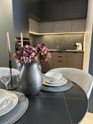 Η κουζίνα ή μικρή κουζίνα στο Apartamenty Kielce-NERO, Rynek, Sienkiewicza, centrum, fv, targi