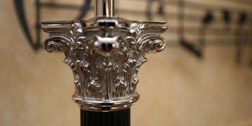 a close up of a glass vase on a pole at Landhaus Spatzenhof in Wermelskirchen