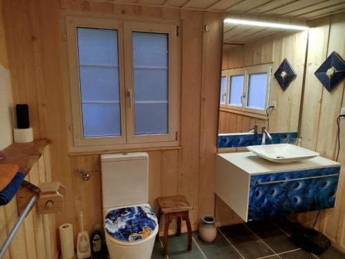 Un baño de Panorama Jurte Über Dem Uri-See A