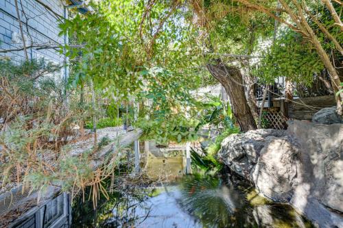 an overhead view of a pond in a zoo at 6 Blocks to SJSU Cozy Bungalow with Deck and Koi Pond in San Jose