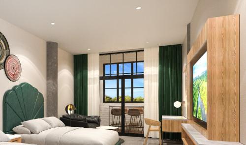 Un ou plusieurs lits dans un hébergement de l'établissement Hard Rock Hotel London Ontario
