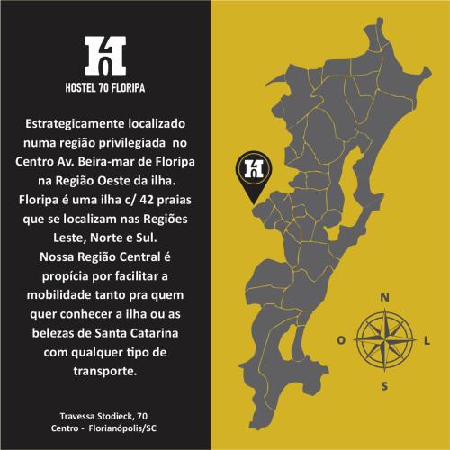 a map of luzern with a map of the city at H70-Hostel 70 FLORIPA in Florianópolis