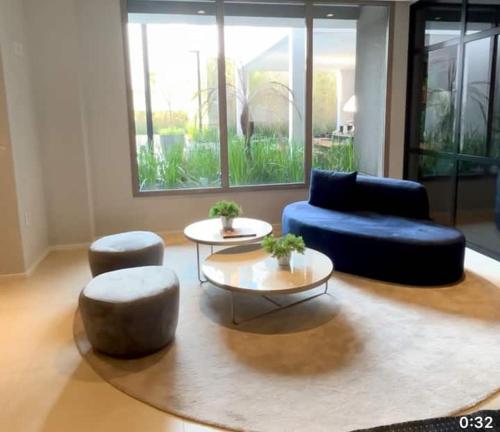 Χώρος καθιστικού στο Flat Mirant Vila Madalena