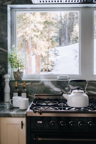Kuchyň nebo kuchyňský kout v ubytování Haute Haus Aframe in Alma Colorado