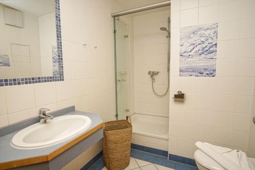 Koupelna v ubytování Ferienwohnung mit traumhaftem Meerblick - Haus am Meer FeWo 07