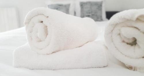 un rouleau de papier toilette assis à côté d'un rouleau de serviettes dans l'établissement Near Rempart - Wifi - Quiet and comfortable!, à Avignon