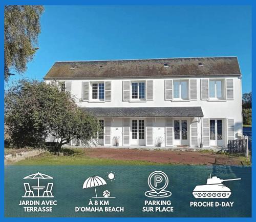 La Fromagerie Maison lumineuse et spacieuse beau séjour 5 ch 2 wc 1 sdb grand jardin clos 5mn à pied commerces 10 mn plage Omaha Beach proche plages du débarquement