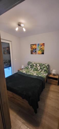 En eller flere senge i et værelse på Apartament Bursztyn