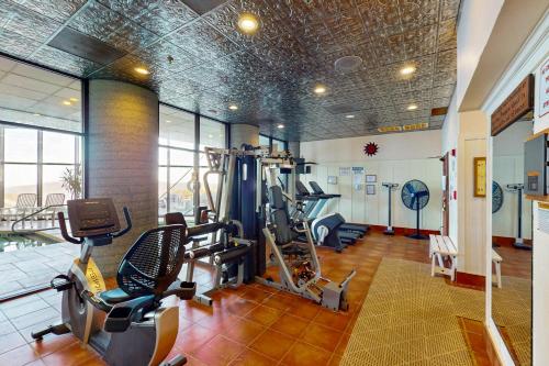 a gym with treadmills and cardio equipment in a building at Sugar Top 2621 in Sugar Mountain