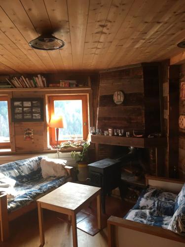 Χώρος καθιστικού στο Chalet La Grangette