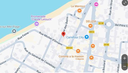 a map of camino a la mission at L'Étoile des Bains, Studio hyper centre Villers sur Mer in Villers-sur-Mer
