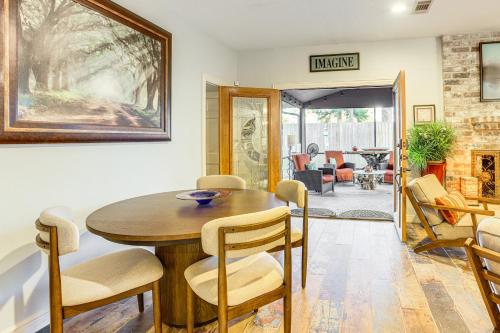 a dining room with a table and chairs at Dog-Friendly Cypress Vacation Rental with Lanai! in Cypress