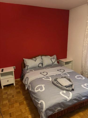 Postel nebo postele na pokoji v ubytování Apartman Centar