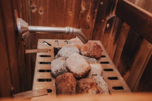 a bunch of donuts are in a box at Hotel Spiekeroog in Spiekeroog