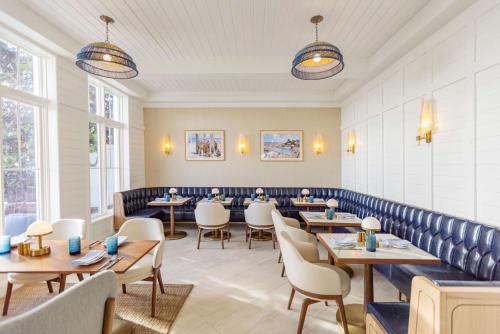 a row of tables and chairs in a restaurant at The Seagate in Delray Beach