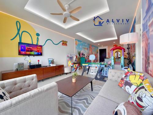 Una televisión o centro de entretenimiento en The Shore Kids Wonderland I Family 6-10pax I Kids Friendly I JonkerSt