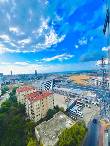 an aerial view of a city with buildings at Cozy Studio in Esenyurt
