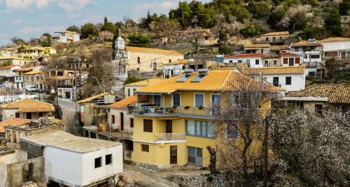a view of a town with houses and buildings at Esatia Villa in Exanthia